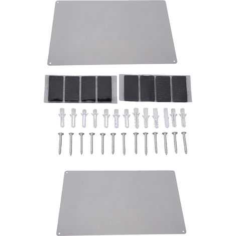 Tableau blanc mural en acier inoxydable, sans cadre, pour notes, lettres et aimants pour réfrigérateur, couleur argent. (1/5)