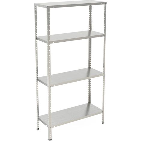 Estantería de almacenamiento de metal galvanizado con 4 estantes ajustables