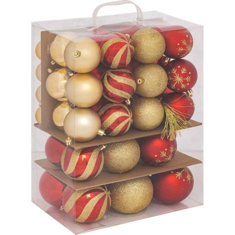 Set di 60 palline assortite in polistirolo rosso e oro - Atmosphera créateur d'intérieur