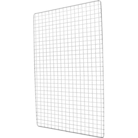 Grille de barbecue en acier inoxydable à trous carrés, treillis métallique multi-usages (26 x 44 cm) (1/5)