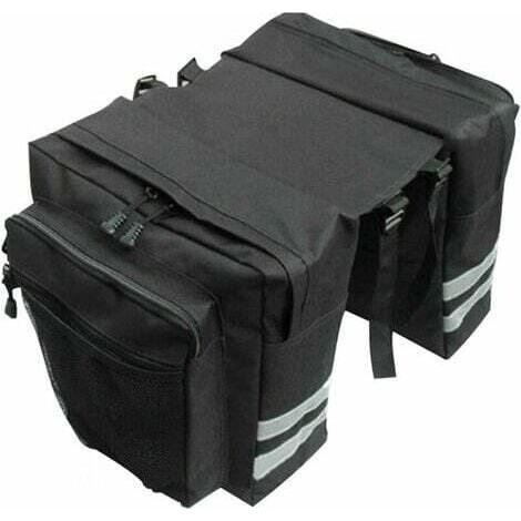 Sacoche Sacoche Vélo, Sac Etanche Arrière Tronc, Double Sacoche Vélo Porte-bagage, Sac Pliable Rangement pour Déplacements, Voyages, Pique-niques, Cyclisme, Outdoor Sport(Noir) (1/5)
