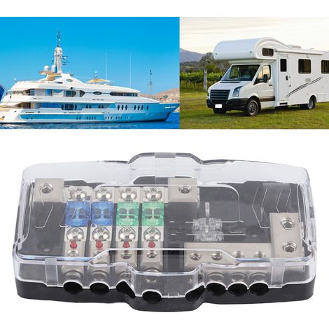Questa scatola portafusibili multifunzione a 4 canali è adatta per impianti stereo per auto, è dotata di spie luminose a LED ed è compatibile con SUV, ATV, UTV e altri tipi di veicoli.