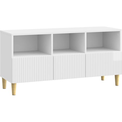 TV Cabinet High Gloss White 102 x 34.5 x 50 cm Engineered Wood vidaXL