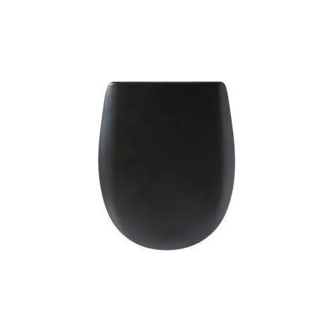 Asiento de inodoro negro mate suave - Envío gratis