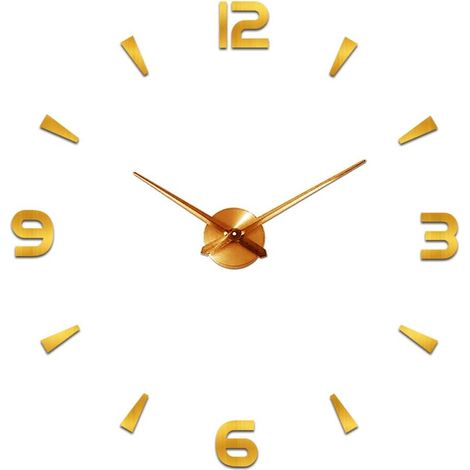 Orologio da parete moderno silenzioso fai da te adesivo 3D per la decorazione di casa, ristorante, ufficio, hotel (oro) (1/5)