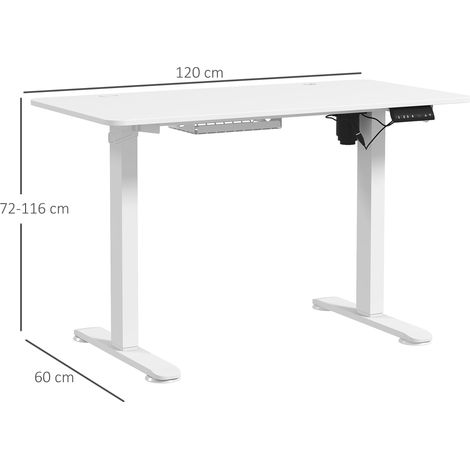 Stehschreibtisch, höhenverstellbar, 120x60x72-116cm, Weiß (1/5)