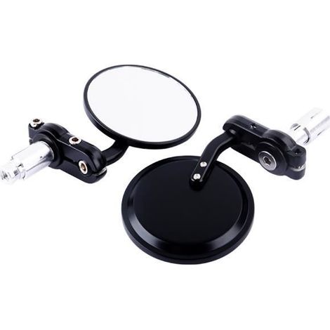Paire de rétroviseurs embouts de guidon universels pour moto Noir (1/4)
