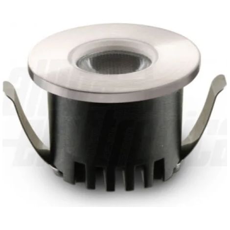 Faretto LED da incasso rotondo 3W Alluminio satinato luce bianco caldo (1/5)