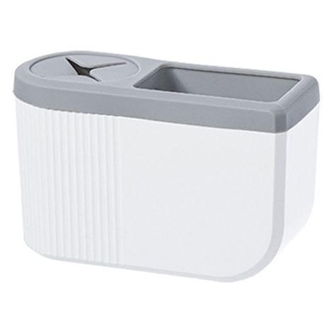 Porte-dentifrice étanche pour salle de bain-gris avec 1 fente, aucun perçage requis, support de rangement mural (1/5)