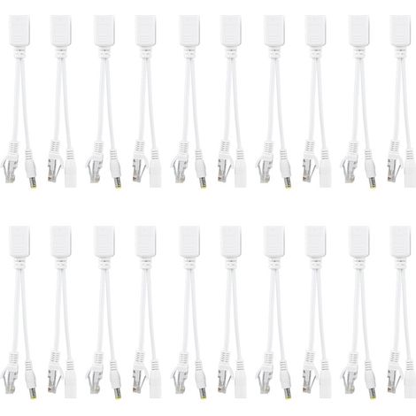 Adaptateur/injecteur/répartiteur PoE RJ45 pour caméra IP (10 paires) 12 V CC (1/5)