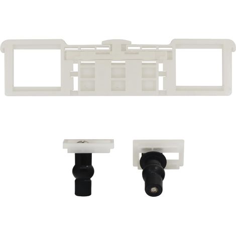 Charnière plastique abattant wc pour fixation lunette de toilette avec vis d'expansion et amortisseur pièces détachées kit boulon ecrou frein de charnières universel (planche 207mm avec Boulons 2pcs) (1/3)