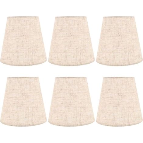 6 Pièces Lot de Abat-jours Lin Naturel à Clipser Mini Abat-jour pour Lustres et Lampes Murales Compatible Remplacement Polyvalent pour Éclairage Intérieur (1/5)