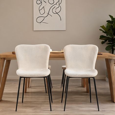 Chaises de salle à manger design à dossier rond haut tissu (1/5)