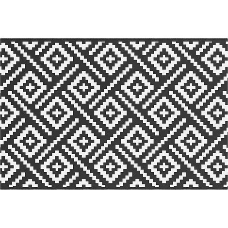 Tapis d'extérieur ARAKIL Blanc et noir 120x180 cm PP