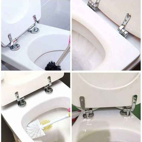 Charnière Abattant WC - Alliage De Zinc - Pour Lunette De Toilette - Résistant À La Corrosion - Lot De 2 (1/5)