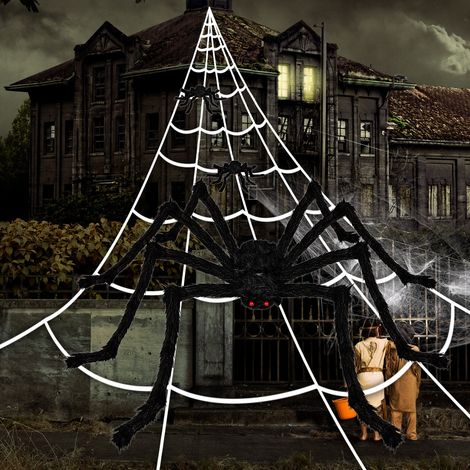 SWANEW Ragnatela 7M Puntelli Decorativi Giardino Casa Infestata Halloween Carnevale (1/5)