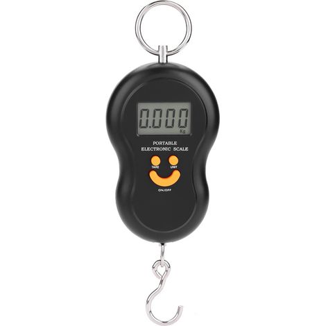 Balance numérique électrique portable avec crochet pour pêche et bagages (Noir) (1/5)
