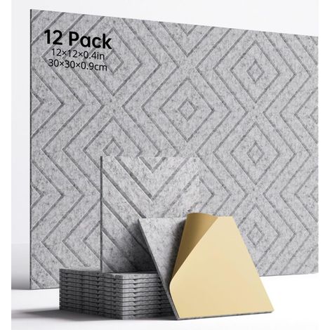 Panneaux Acoustiques - Fibre De Polyester 30x30x1 Cm - Pour Bureau Studio Chambre - 12 Pièces (1/5)