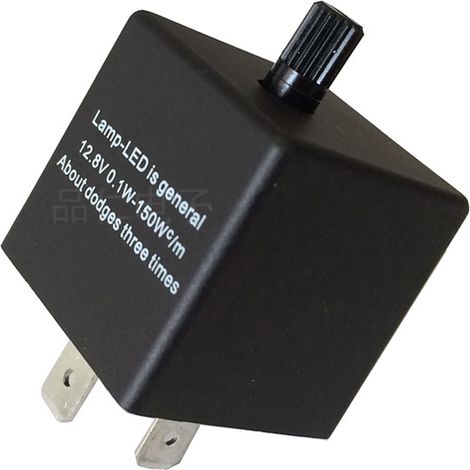 Schwarzes 12,8V 3-poliges einstellbares Blinkrelais CF13 JL02 für den Einsatz im Automobilbereich. (1/4)
