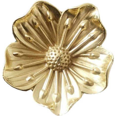 Blumenförmiger Schrankknopf aus Messing in Gold pour Schubladen et Kleiderschränke Kleiner (1/5)