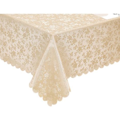Nappe rectangulaire, lavable et facile à nettoyer, adaptée aux cuisines et salles à manger (beige), 52pouce x 70pouce) (1/5)