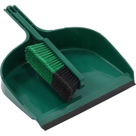 Outdoor Large Dustpan and Brush, Green (1/4)
