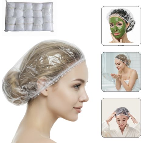 Gorro de baño protector desechable para peluqueros, blanco. (1/5)