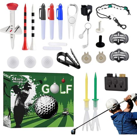 Calendrier de l'Avent de Noël,Calendrier de Compte à Rebours Golf 24 Jours Décorations Maison Cadeau Anniversaire Fête des Pères Bureau,Cadeau de Fêtes pour Joueur de Golf (1/5)