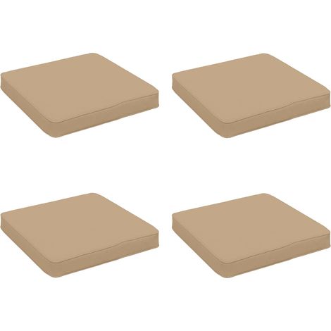 4-teilige Sitzkissen VUGHT 4 pcs 100 % Polyester Sand vidaXL (1/5)