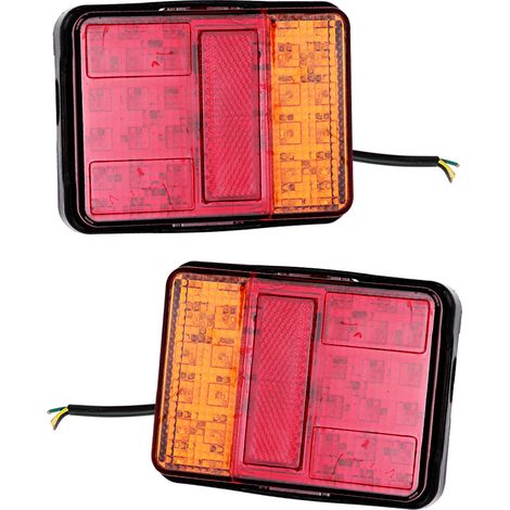 Feux arrière camion remorque 2 pièces, phare carré indicateur 30LED super lumineux (1/5)