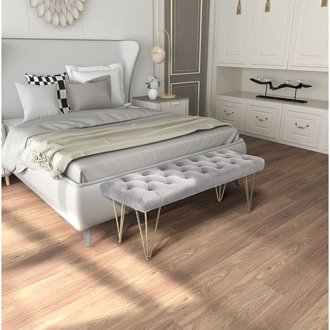 MEUBLIV Eingangsbank 116 x 44,5 x 49 cm grau – gepolsterte Sitzfläche, einfache Montage (1/5)