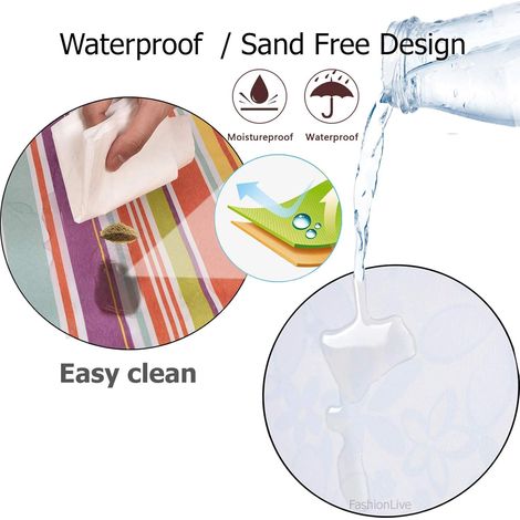Couverture De Plage - Impermeable Anti-sable - 200 x 145 Cm - Pour Parc Plage Camping Extérieur - 1 Pièce (1/5)