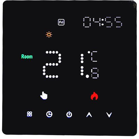 Thermostat programmable hebdomadaire avec réglage de la température et de la luminosité. (1/5)