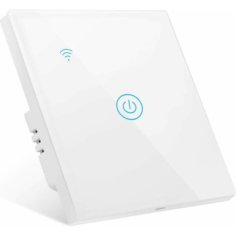 WiFi Connected Switch, Smart Wall Switch, Neutral Wireless Light WiFi Wall Switch Voice Control compatible with Smart Life Alexa Google Home, 1 Gang (1/5)