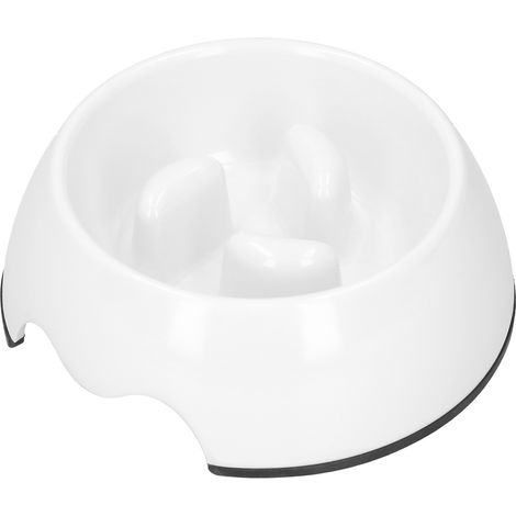 Gamelle anti-étouffement portable pour chien et chat, format M, blanche. (1/5)