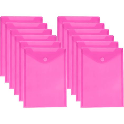 12 pochettes adhésives verticales, PP transparent, 33,5 x 23,5 cm, pour classeur à 3 anneaux, bureau et école (1/5)