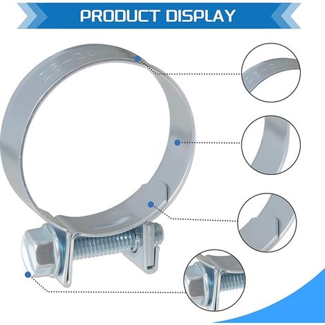 Mini Collier de Serrage pour Tuyau Assortiment Set Réglables Collier Durite Essence Colliers de Serrages Metallique pour Conduite de Carburant Tuyau D'échappement (1/3)