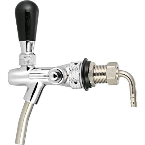 Lifcausal – Robinet de bière pression chromé à débit réglable G5/8 – Laiton et acier inoxydable 304 – Installation facile pour fût de bière maison (1/5)