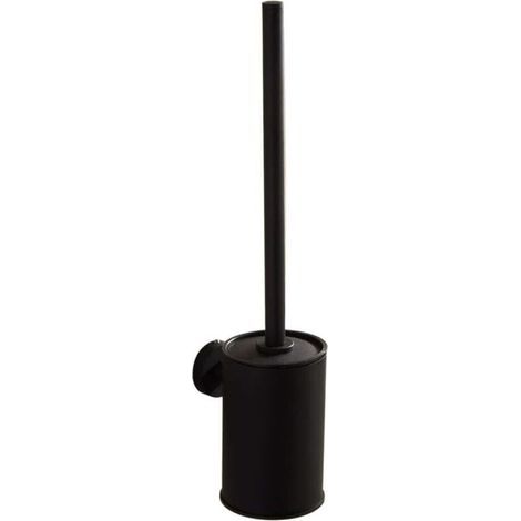 JSSEVN - SHINING HOUSE Black Wall-Hung Toilet Holder with Toilet Brush, Black 304 Stainless Steel. Size is 38 x 9 x 13 cm. (1/5)