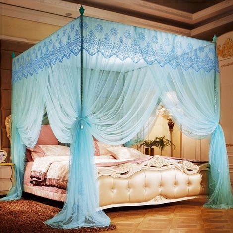 Moustiquaire en polyester, style princesse pour la maison, adaptée aux lits doubles et simples, avec outils de montage, dimensions : 1,2 x 2,0 mètres (1/5)