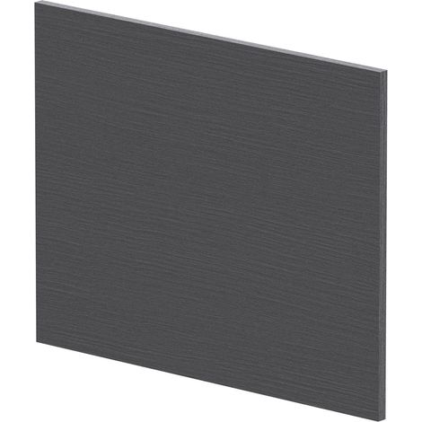 1700mm Chartley L Shape Square End Bath Panel - Textured Woodgrain Graphite Grey