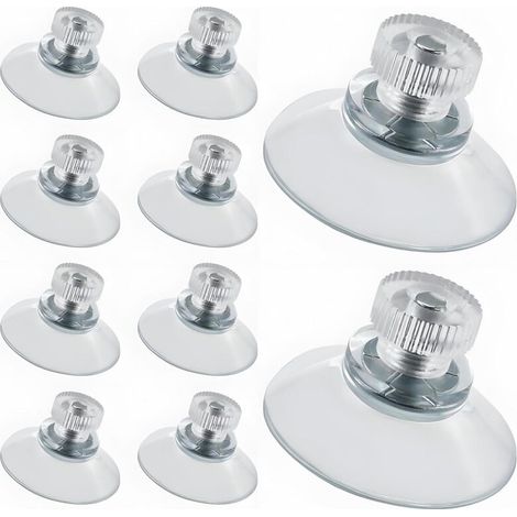 Lot de 10 ventouses de 25 mm pour fenêtre, ventouse avec filetage et écrou moleté (forte adhérence), crochets à ventouse, pour miroir, fenêtre, porte, mur et autres surfaces lisses (1/5)