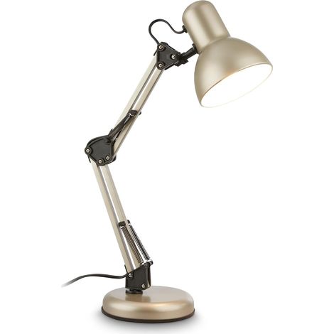 Lampe De Bureau Orientable E14 Max. 25W Satin Métallisé 54,6 cm (1/5)
