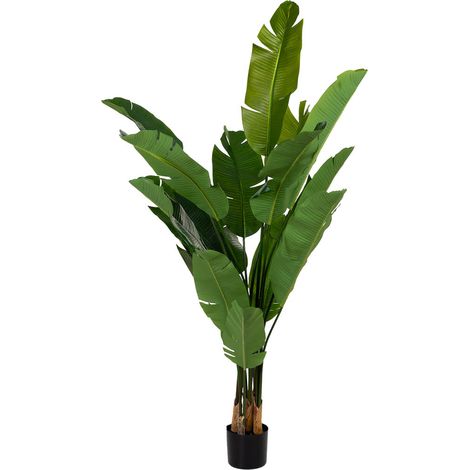 Sterlitzia artificial decorativa con 16 hojas verde 75x75x180