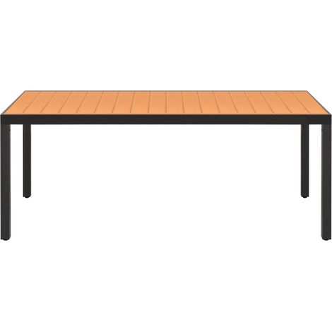 Table de jardin，Table d'extérieur Marron 185 x 90 x 74 cm Aluminium et WPC CFW19503 (1/3)