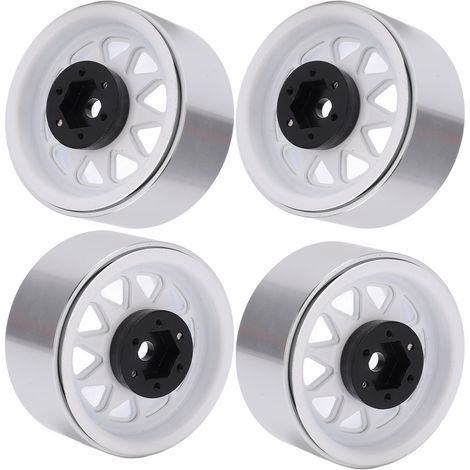 Jante Métallique Pour Voiture Télécommandée - 4 Pièces - Diamètre 48 mm - 10 Trous En Triangle - Compatible Modèle Échelle 1/10 (1/5)