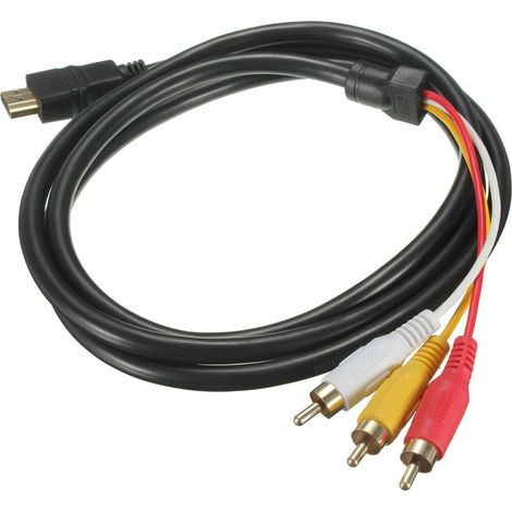 Adaptateur Câble Audio Vidéo HDMI 1080P mâle vers 3RCA AV 1,5M/5Pieds