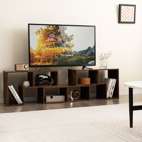Meuble TV 3 Pièces 140x30,5x43cm Combination Libre pour Télévision Jusqu’à 49 Pouces pour Salon Chambre Bureau en MDF Café Maison Chic (1/4)
