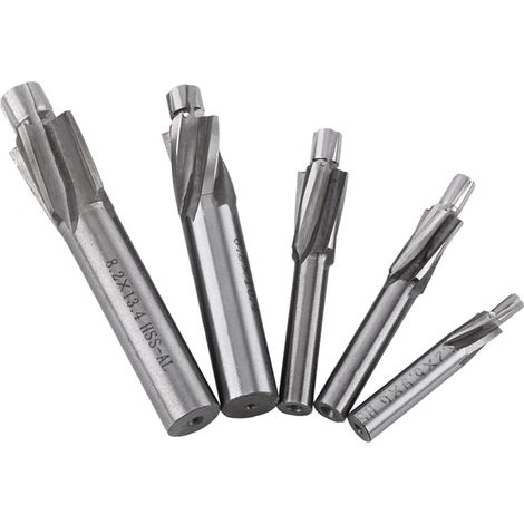 Fresas de extremo Ej.Life, 5 piezas M3-M8, 4 flautas, HSS-AL, fresas de extremo ranurado, HRC6568°, brocas avellanadas para cobre, aluminio, acero y hierro fundido. (1/5)