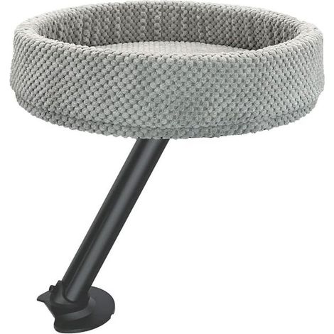 Lit de table pour chat avec système de fixation à clip, hauteur et angle réglables, doux et peu encombrant, gris clair. (1/4)